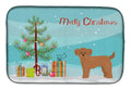 Shi Chi Christmas Tree Dish Drying Mat Absorbent Dish Drying Mat Pad for Kitchen Counter Dish Drainer Mat for Countertop, 14 x 21", Multicolor