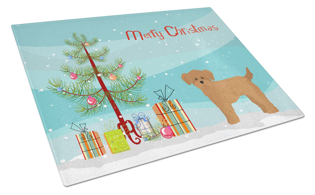 Shi Chi Christmas Tree Cutting Board Tempered Glass Kitchen Cutting Surface, Heat Resistant Chopping, Non-Slip Feet, Food Prep & Serving