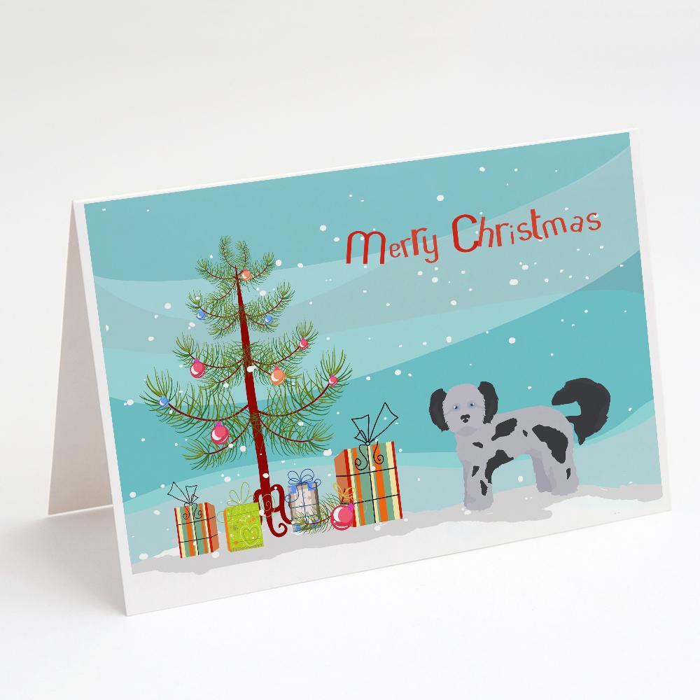 Shih Poo Christmas Tree Greeting Cards Pack of 8 Blank Cards with Envelopes Whimsical A7 Size 5x7