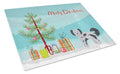 Shih Poo Christmas Tree Cutting Board Tempered Glass Kitchen Cutting Surface, Heat Resistant Chopping, Non-Slip Feet, Food Prep & Serving