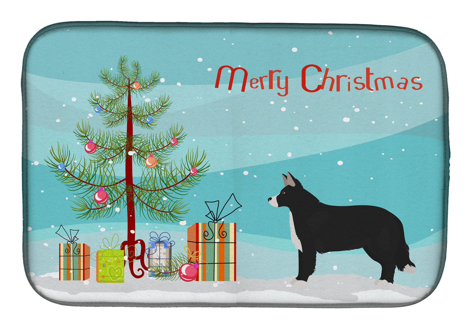 Shollie #1 Christmas Tree Dish Drying Mat Absorbent Dish Drying Mat Pad for Kitchen Counter Dish Drainer Mat for Countertop, 14 x 21", Multicolor