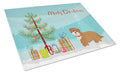 Shorkie #2 Christmas Tree Cutting Board Tempered Glass Kitchen Cutting Surface, Heat Resistant Chopping, Non-Slip Feet, Food Prep & Serving