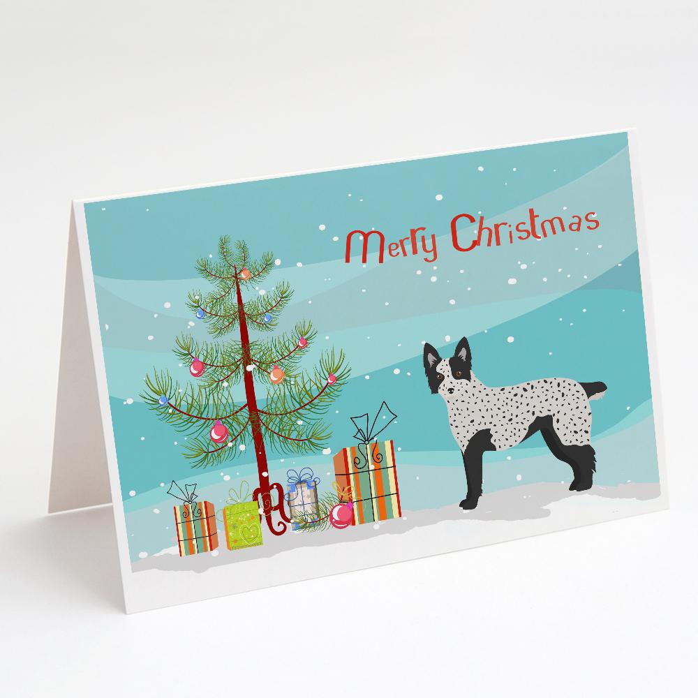 Texas Heeler Christmas Tree Greeting Cards Pack of 8 Blank Cards with Envelopes Whimsical A7 Size 5x7