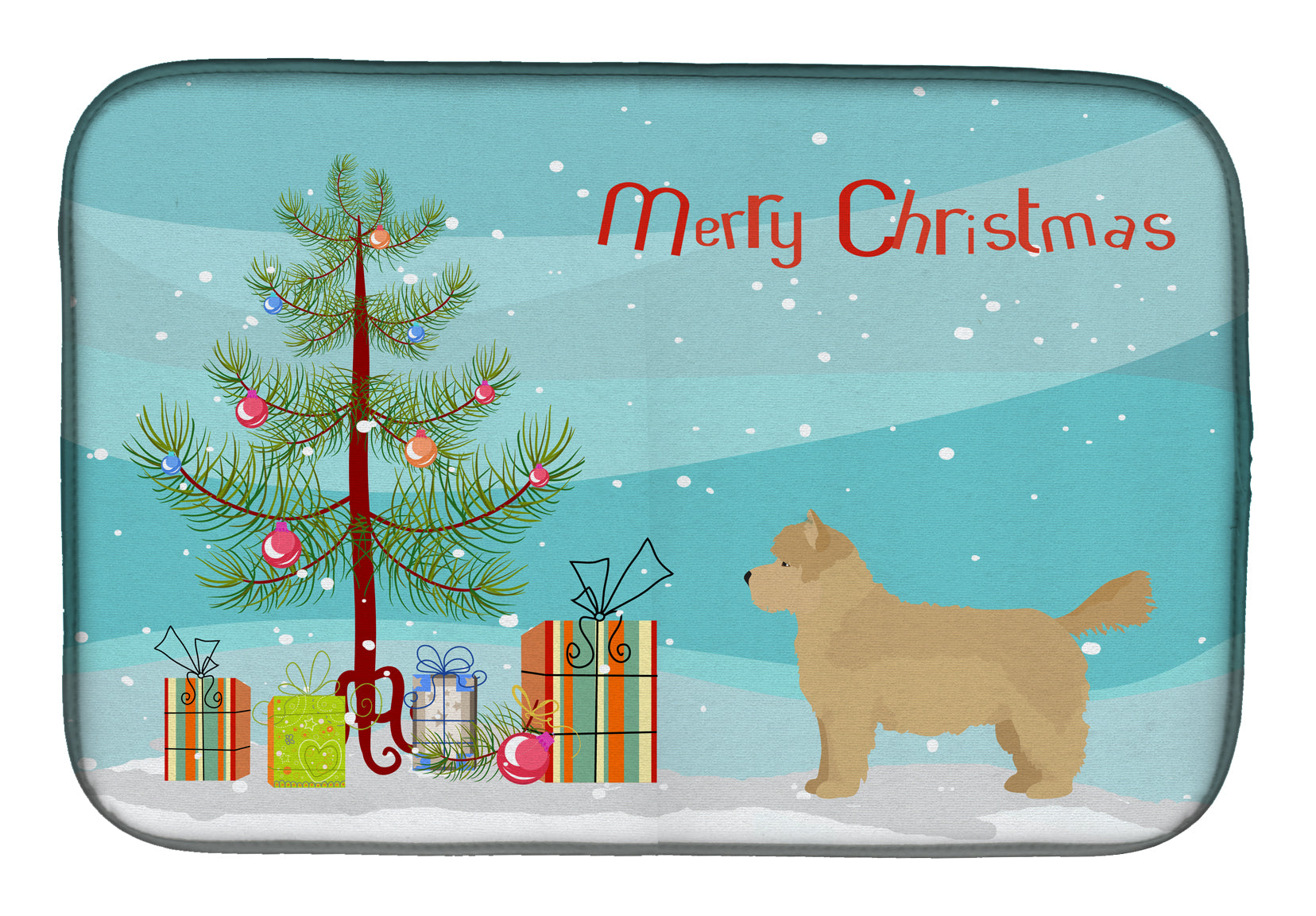 Westiepoo #1 Christmas Tree Dish Drying Mat Absorbent Dish Drying Mat Pad for Kitchen Counter Dish Drainer Mat for Countertop, 14 x 21", Multicolor
