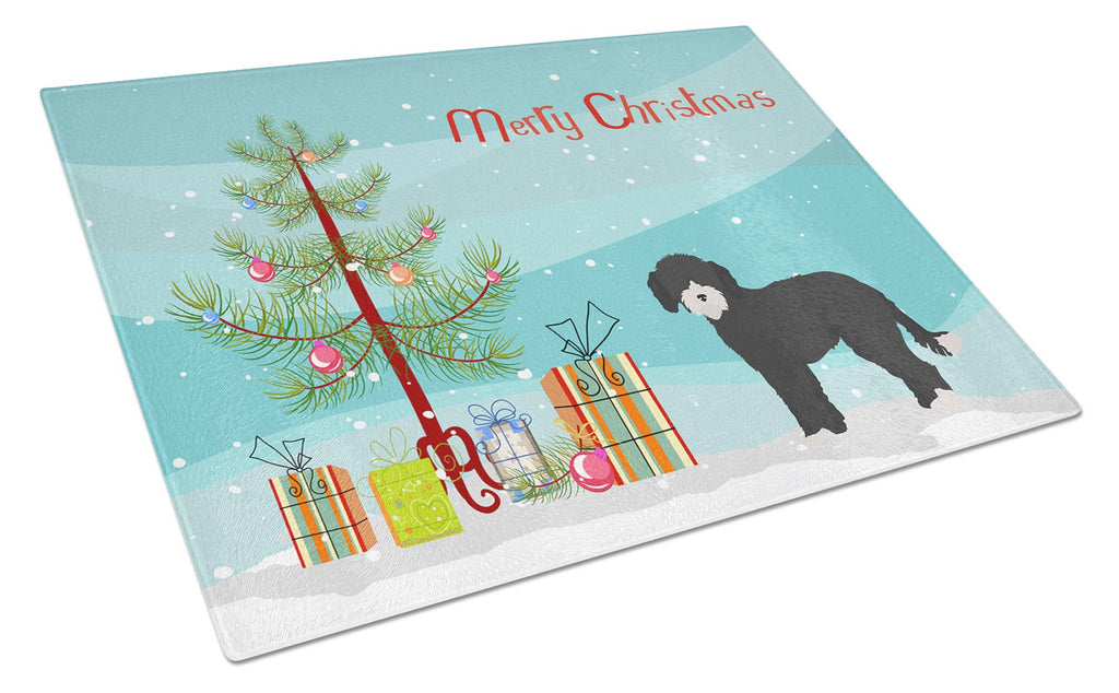Whoodle #2 Christmas Tree Cutting Board Tempered Glass Kitchen Cutting Surface, Heat Resistant Chopping, Non-Slip Feet, Food Prep & Serving