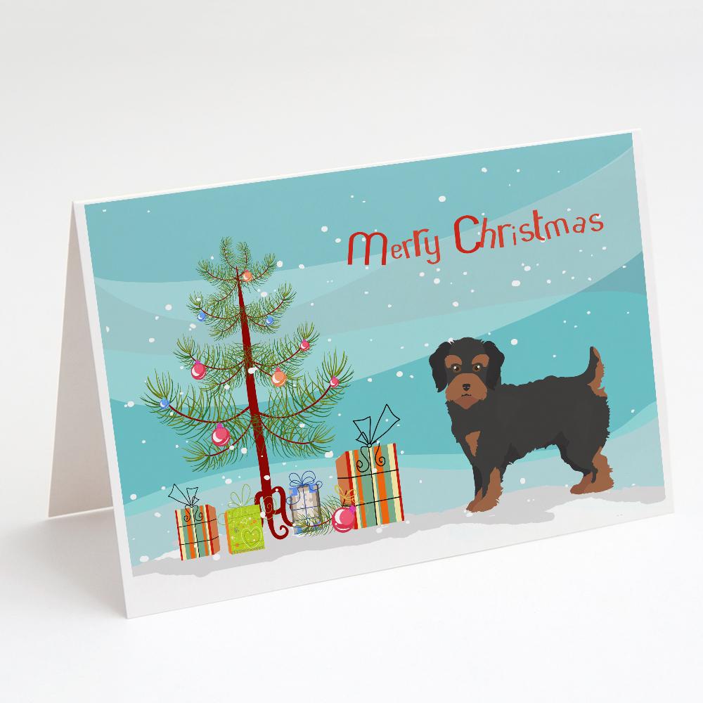 Yorkiepoo #1 Christmas Tree Greeting Cards Pack of 8 Blank Cards with Envelopes Whimsical A7 Size 5x7