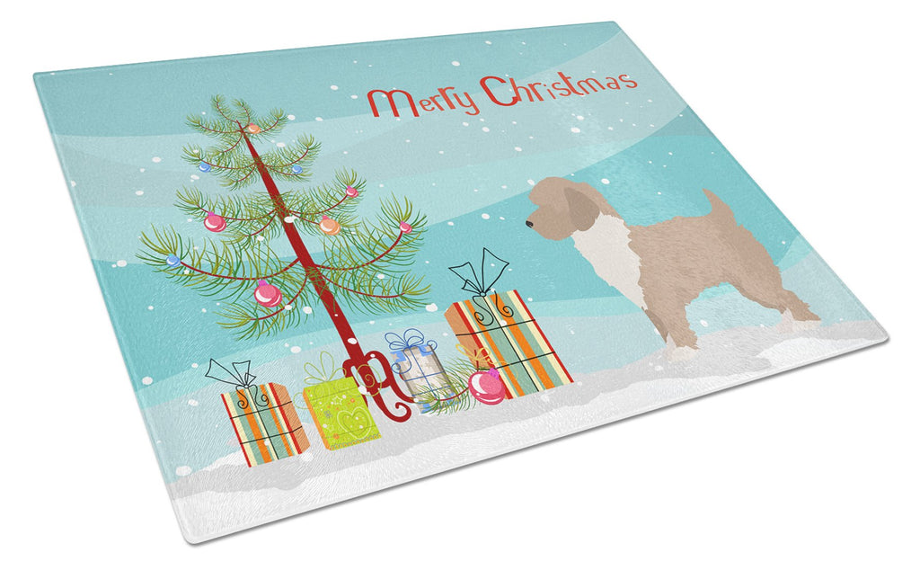 Yorkiepoo #2 Christmas Tree Cutting Board Tempered Glass Kitchen Cutting Surface, Heat Resistant Chopping, Non-Slip Feet, Food Prep & Serving