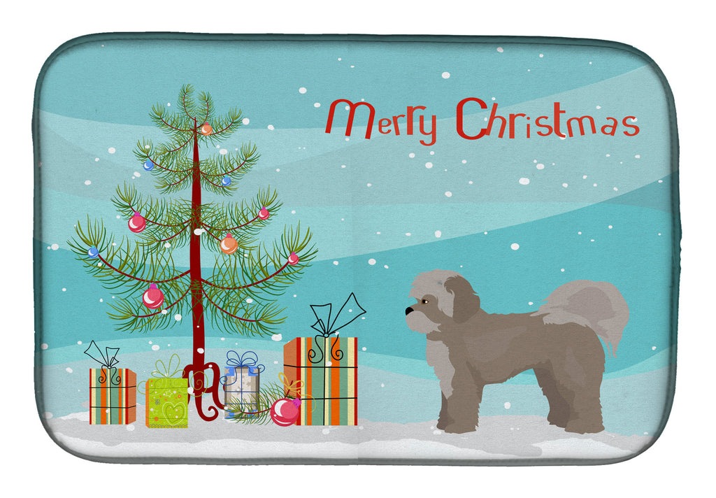 Zuchon #1 Christmas Tree Dish Drying Mat Absorbent Dish Drying Mat Pad for Kitchen Counter Dish Drainer Mat for Countertop, 14 x 21", Multicolor