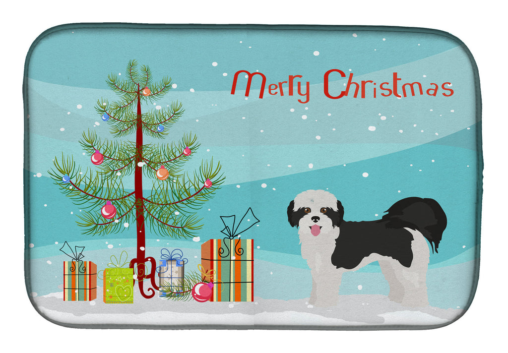 Zuchon #2 Christmas Tree Dish Drying Mat Absorbent Dish Drying Mat Pad for Kitchen Counter Dish Drainer Mat for Countertop, 14 x 21", Multicolor