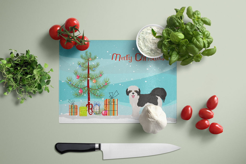 Zuchon #2 Christmas Tree Cutting Board Tempered Glass Kitchen Cutting Surface, Heat Resistant Chopping, Non-Slip Feet, Food Prep & Serving
