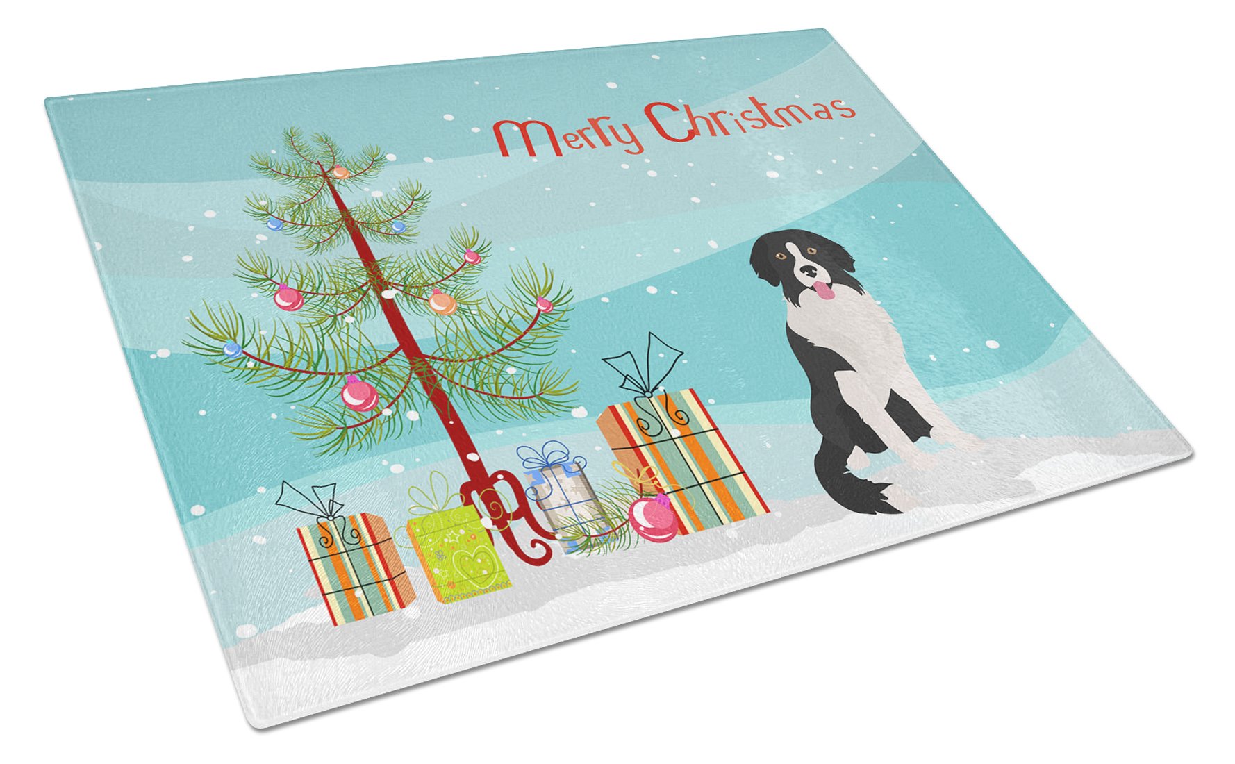 Borador Christmas Tree Cutting Board Tempered Glass Kitchen Cutting Surface, Heat Resistant Chopping, Non-Slip Feet, Food Prep & Serving