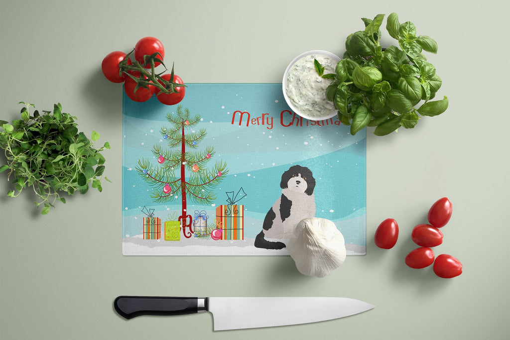 Cavachon #3 Christmas Tree Cutting Board Tempered Glass Kitchen Cutting Surface, Heat Resistant Chopping, Non-Slip Feet, Food Prep & Serving