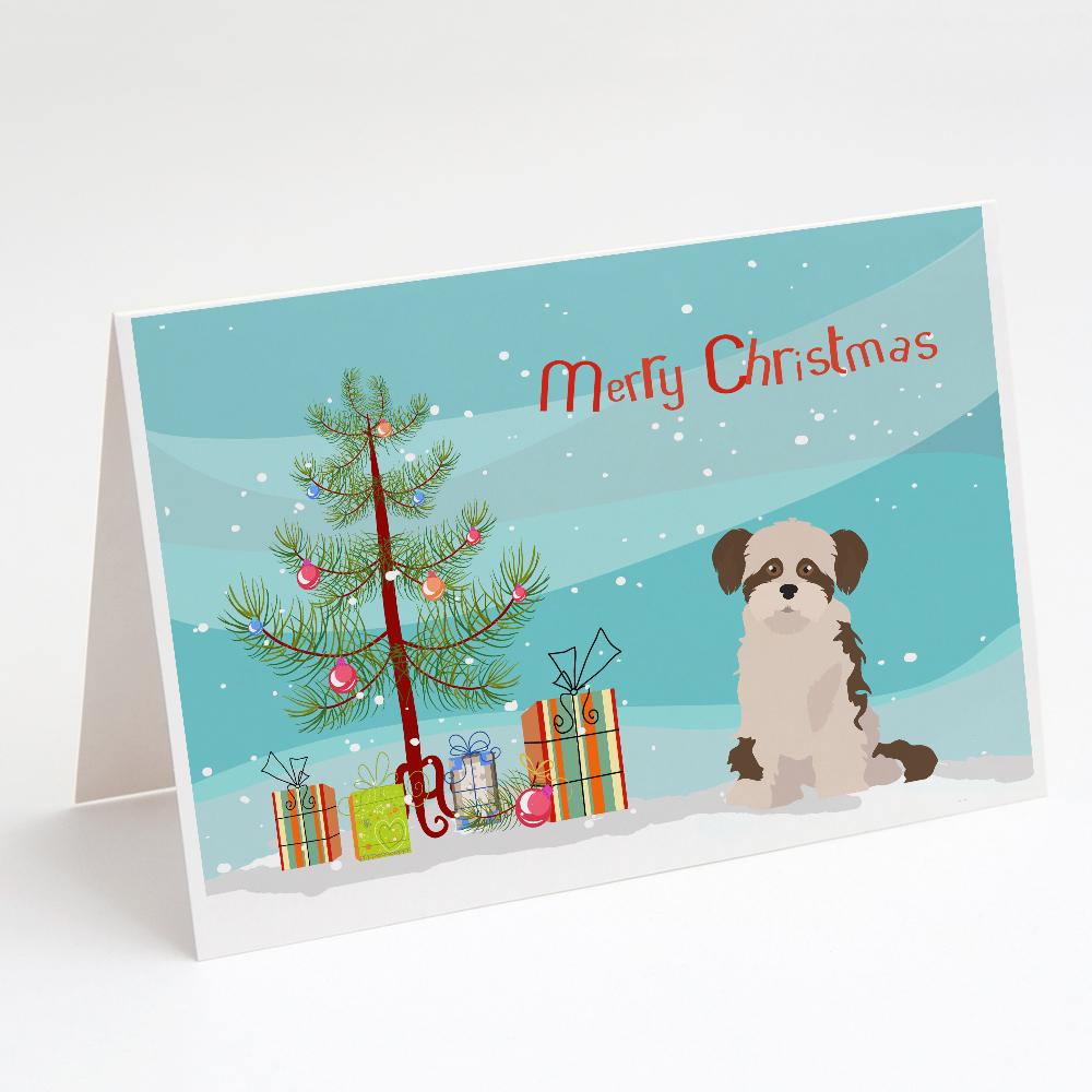 Shi Chi #3 Christmas Tree Greeting Cards Pack of 8 Blank Cards with Envelopes Whimsical A7 Size 5x7