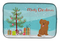 Shih Poo #3 Christmas Tree Dish Drying Mat Absorbent Dish Drying Mat Pad for Kitchen Counter Dish Drainer Mat for Countertop, 14 x 21", Multicolor