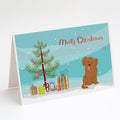 Shih Poo #3 Christmas Tree Greeting Cards Pack of 8 Blank Cards with Envelopes Whimsical A7 Size 5x7