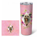Chinese Crested Pink Flowers Stainless Steel Skinny Tumbler 20 oz Vacuum Double Walled Reusable Insulated Travel Cup