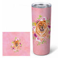 Chow Chow #1 Pink Flowers Stainless Steel Skinny Tumbler 20 oz Vacuum Double Walled Reusable Insulated Travel Cup