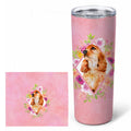 Cocker Spaniel #2 Pink Flowers Stainless Steel Skinny Tumbler 20 oz Vacuum Double Walled Reusable Insulated Travel Cup