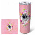 Moscow Watchdog Pink Flowers Stainless Steel Skinny Tumbler 20 oz Vacuum Double Walled Reusable Insulated Travel Cup