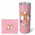Pharaoh Hound Pink Flowers Stainless Steel Skinny Tumbler 20 oz Vacuum Double Walled Reusable Insulated Travel Cup