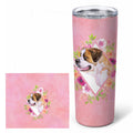 Saint Bernard #1 Pink Flowers Stainless Steel Skinny Tumbler 20 oz Vacuum Double Walled Reusable Insulated Travel Cup
