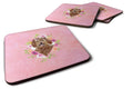 Labradoodle Pink Flowers Foam Coasters Set of 4 Cup Coasters for Indoor Outdoor, Tabletop Protection, Anti Slip, Mouse pad Material
