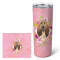 Bloodhound Pink Flowers Stainless Steel Skinny Tumbler 20 oz Vacuum Double Walled Reusable Insulated Travel Cup