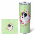 Borzoi Green Flowers Stainless Steel Skinny Tumbler 20 oz Vacuum Double Walled Reusable Insulated Travel Cup