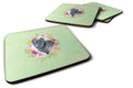 Cane Corso Green Flowers Foam Coasters Set of 4 Cup Coasters for Indoor Outdoor, Tabletop Protection, Anti Slip, Mouse pad Material