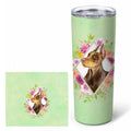Doberman Pinscher Green Flowers Stainless Steel Skinny Tumbler 20 oz Vacuum Double Walled Reusable Insulated Travel Cup