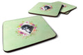 Newfoundland Puppy Green Flowers Foam Coasters Set of 4 Cup Coasters for Indoor Outdoor, Tabletop Protection, Anti Slip, Mouse pad Material