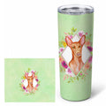 Pharaoh Hound Green Flowers Stainless Steel Skinny Tumbler 20 oz Vacuum Double Walled Reusable Insulated Travel Cup