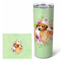 Rhodesian Ridgeback Green Flowers Stainless Steel Skinny Tumbler 20 oz Vacuum Double Walled Reusable Insulated Travel Cup