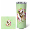 Thai Ridgeback Green Flowers Stainless Steel Skinny Tumbler 20 oz Vacuum Double Walled Reusable Insulated Travel Cup