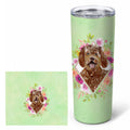 Labradoodle Green Flowers Stainless Steel Skinny Tumbler 20 oz Vacuum Double Walled Reusable Insulated Travel Cup