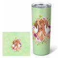 Vizsla Green Flowers Stainless Steel Skinny Tumbler 20 oz Vacuum Double Walled Reusable Insulated Travel Cup