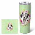 Dalmatian Green Flowers Stainless Steel Skinny Tumbler 20 oz Vacuum Double Walled Reusable Insulated Travel Cup