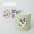 Boston Terrier Green Flowers Decorative Soy Candle Nature Soy Wax Essential Oil Home Decor Ideal for Bedroom Kitchen Bath Office Gift, 10 oz