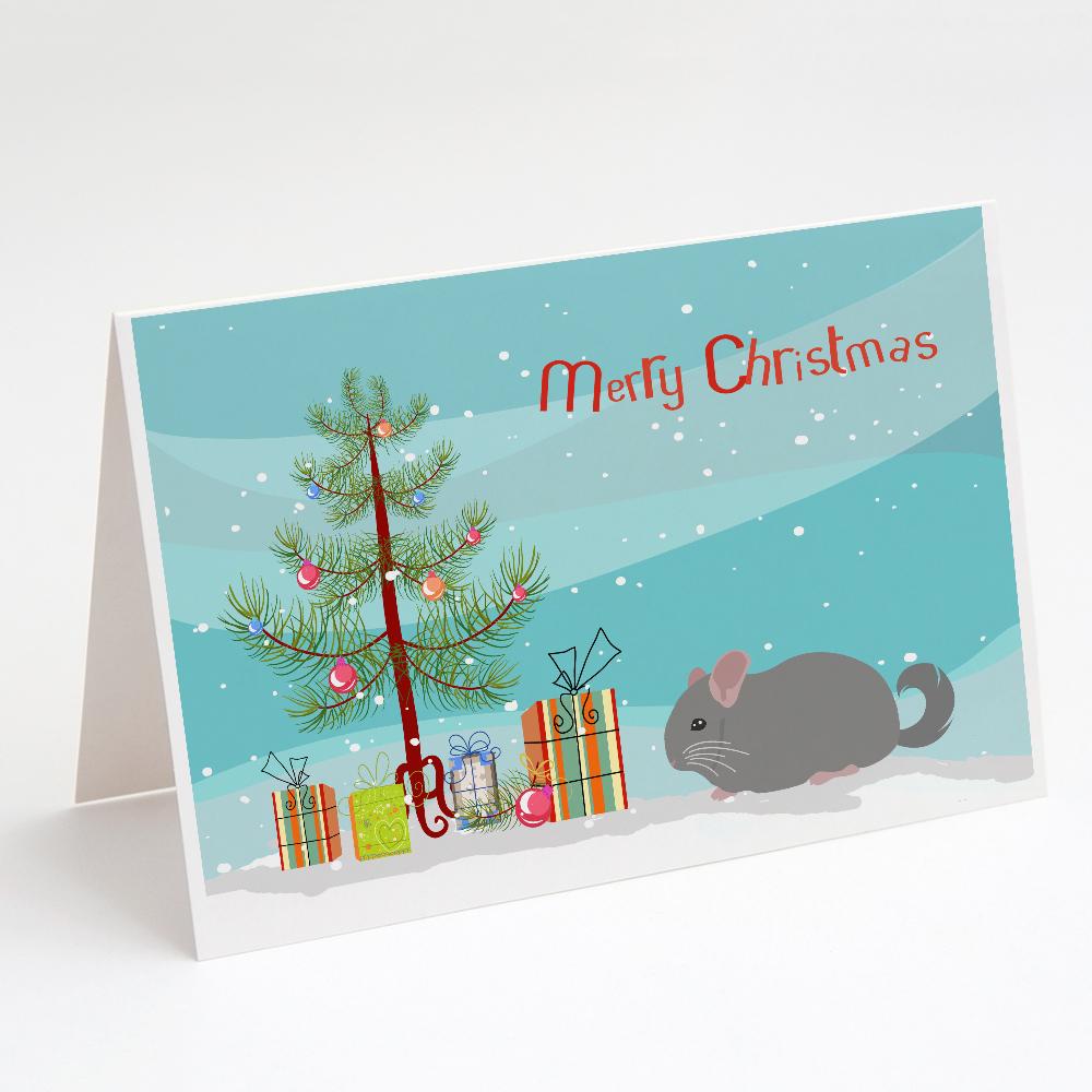 Agouti Chinchilla Merry Christmas Greeting Cards Pack of 8 Blank Cards with Envelopes Whimsical A7 Size 5x7