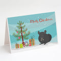 Charcoal Chinchilla Merry Christmas Greeting Cards Pack of 8 Blank Cards with Envelopes Whimsical A7 Size 5x7