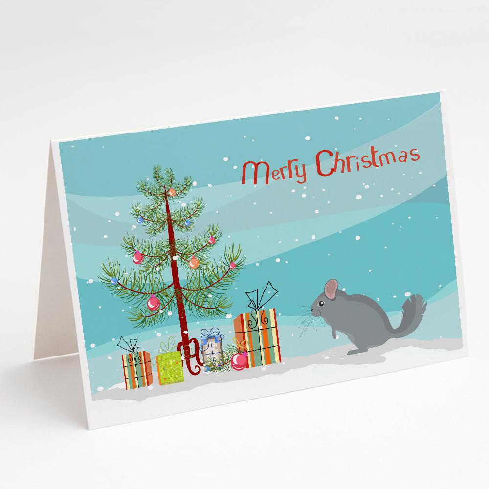 Foggy Chinchilla Merry Christmas Greeting Cards Pack of 8 Blank Cards with Envelopes Whimsical A7 Size 5x7