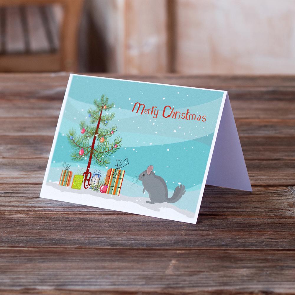 Foggy Chinchilla Merry Christmas Greeting Cards Pack of 8 Blank Cards with Envelopes Whimsical A7 Size 5x7