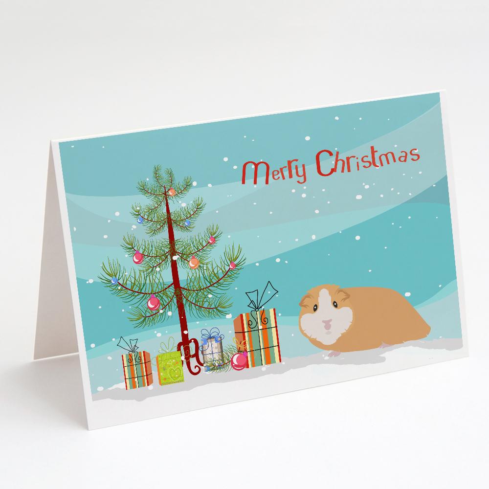 American Guinea Pig Merry Christmas Greeting Cards Pack of 8 Blank Cards with Envelopes Whimsical A7 Size 5x7