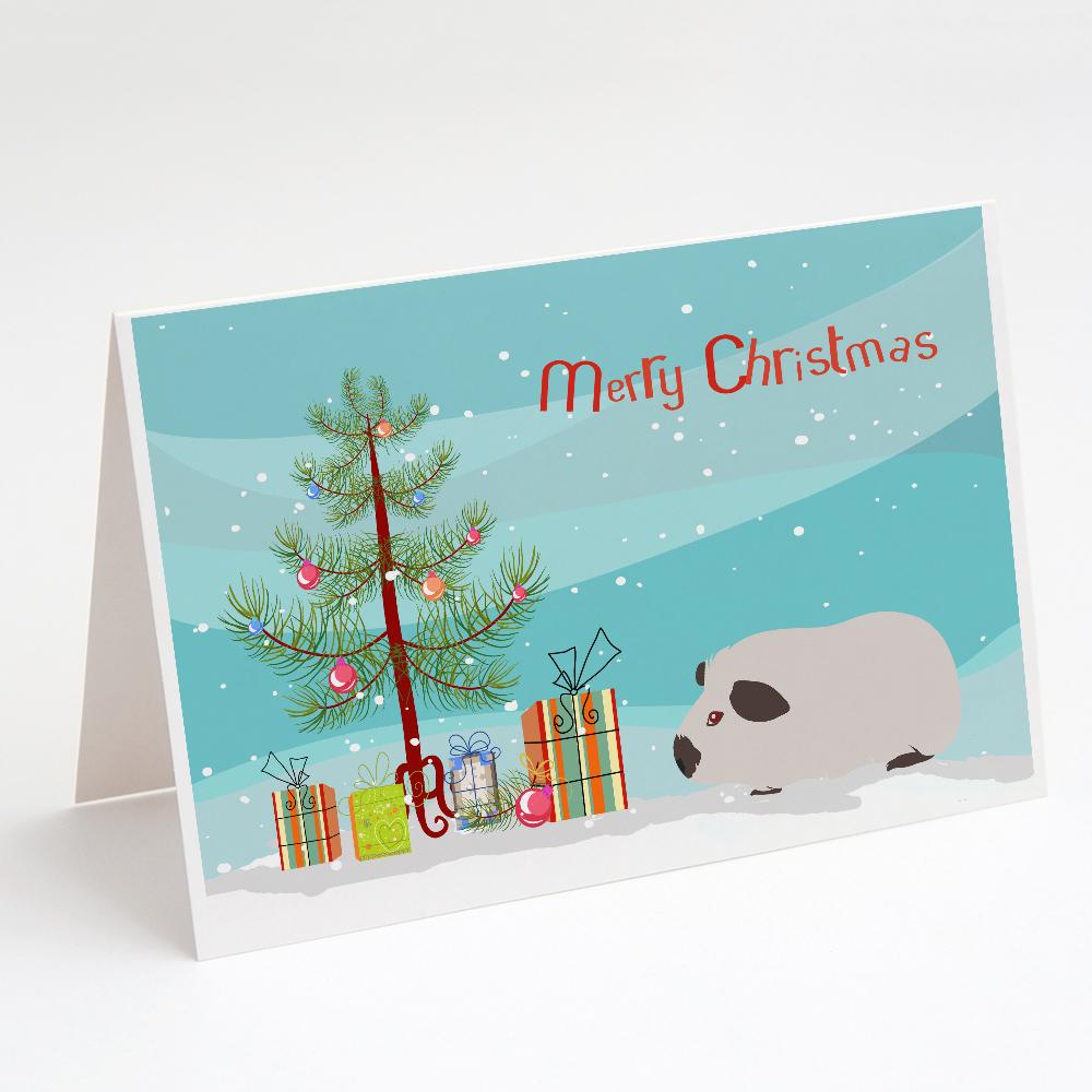 Himalayan Guinea Pig Merry Christmas Greeting Cards Pack of 8 Blank Cards with Envelopes Whimsical A7 Size 5x7