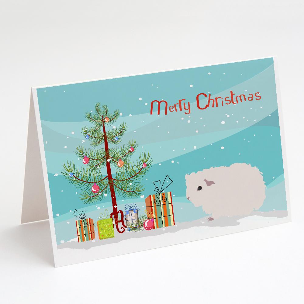 Merino Guinea Pig Merry Christmas Greeting Cards Pack of 8 Blank Cards with Envelopes Whimsical A7 Size 5x7