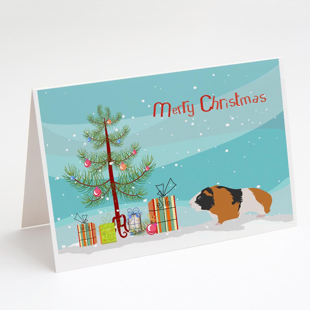 Rex Guinea Pig Merry Christmas Greeting Cards Pack of 8 Blank Cards with Envelopes Whimsical A7 Size 5x7