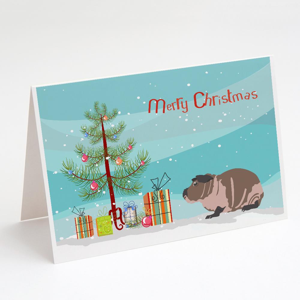 Skinny Guinea Pig Merry Christmas Greeting Cards Pack of 8 Blank Cards with Envelopes Whimsical A7 Size 5x7