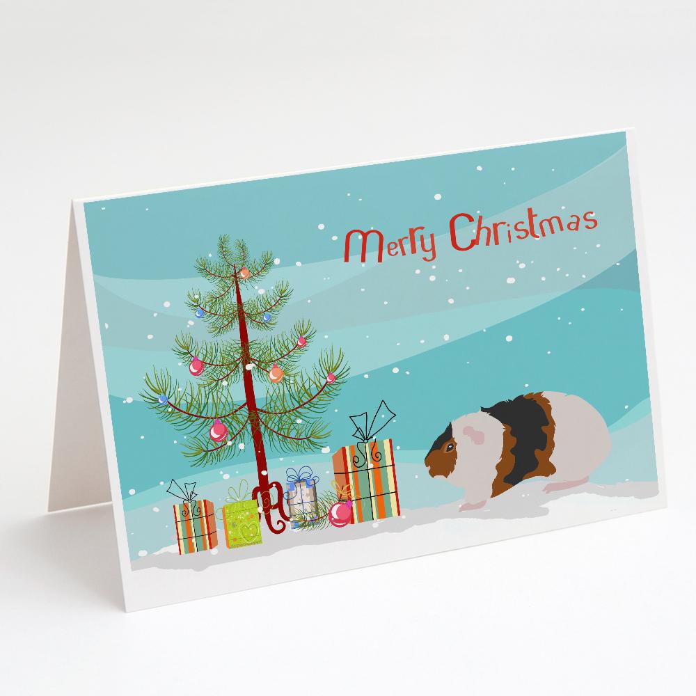 Teddy Guinea Pig Merry Christmas Greeting Cards Pack of 8 Blank Cards with Envelopes Whimsical A7 Size 5x7