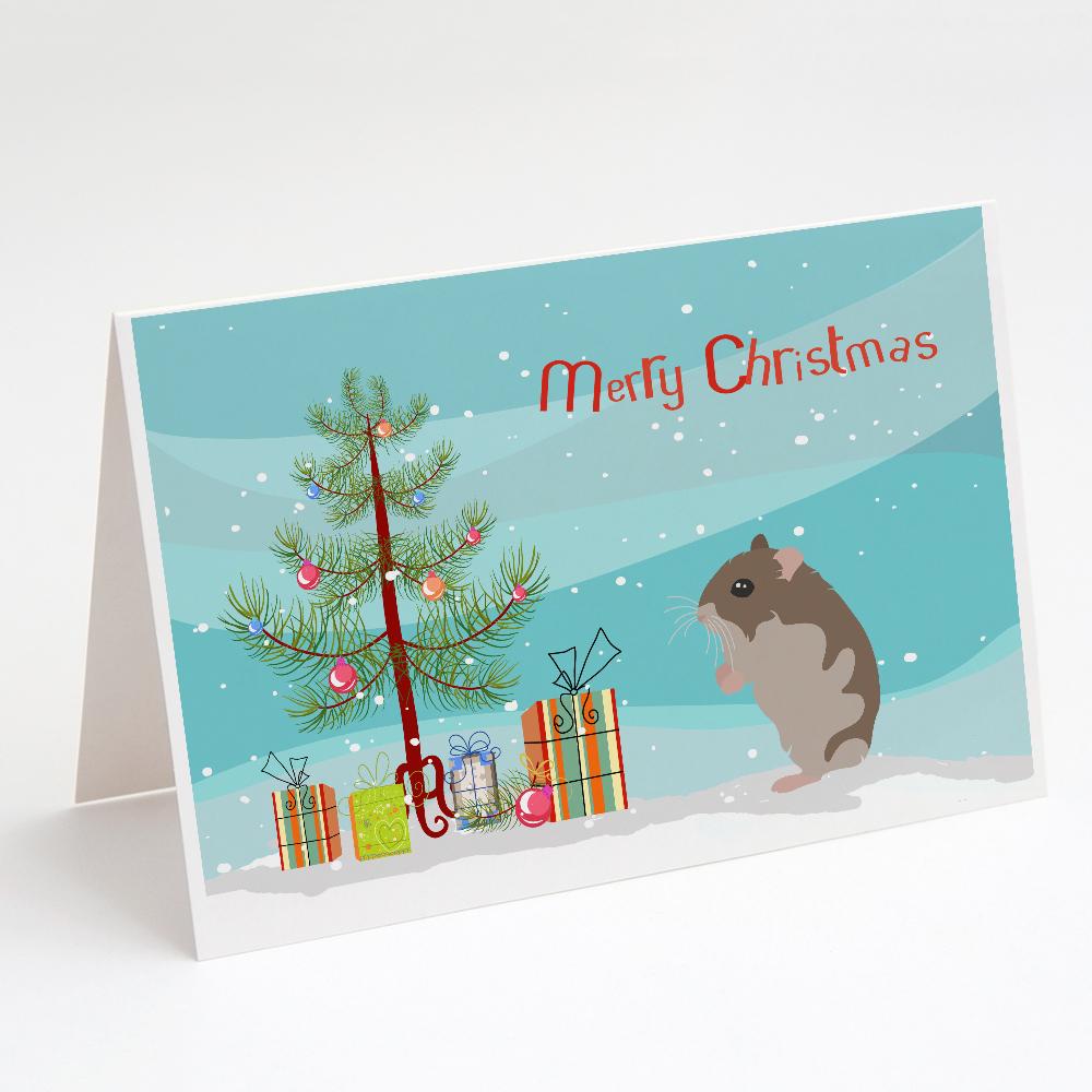 Dwarf Hamster Merry Christmas Greeting Cards Pack of 8 Blank Cards with Envelopes Whimsical A7 Size 5x7