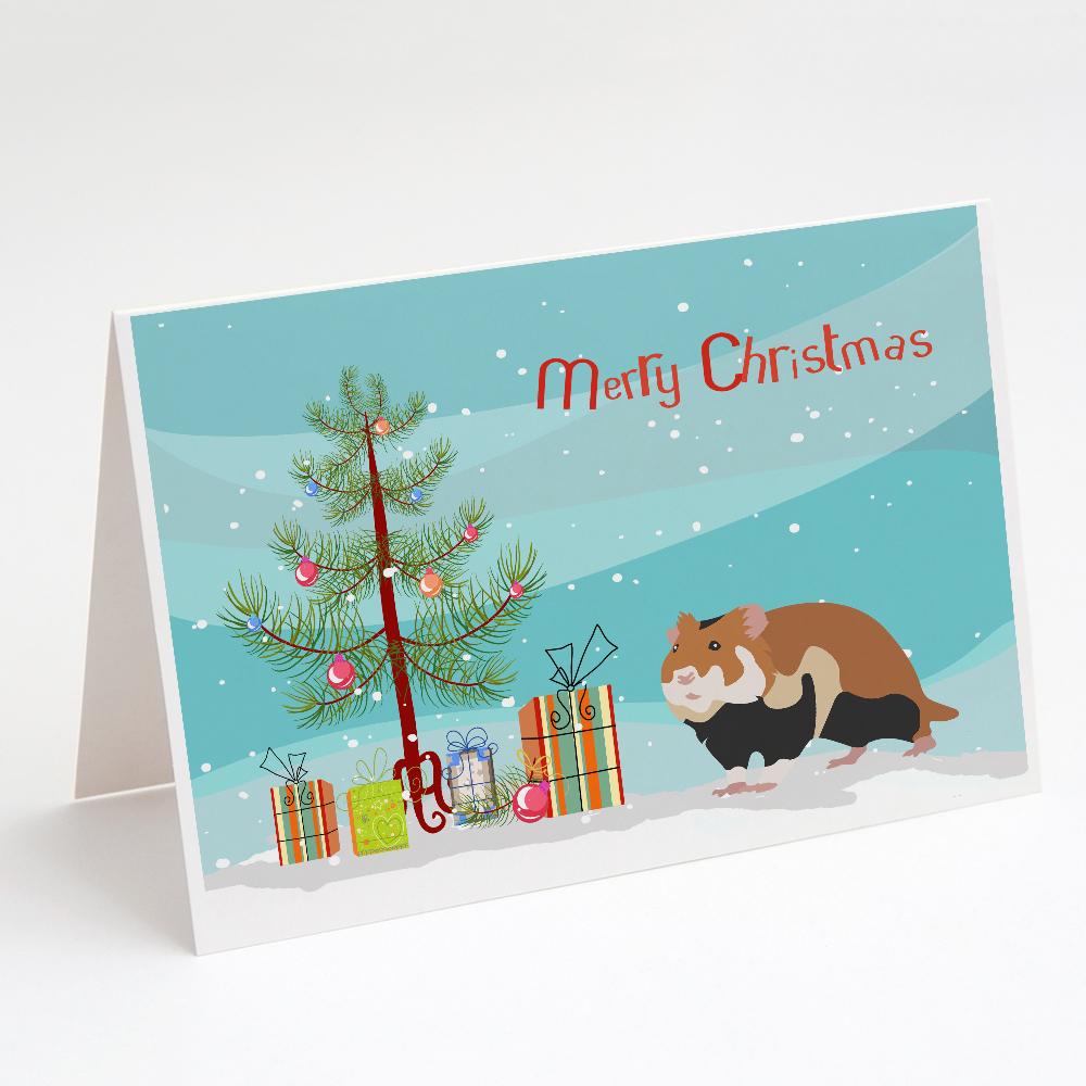 European Hamster Merry Christmas Greeting Cards Pack of 8 Blank Cards with Envelopes Whimsical A7 Size 5x7